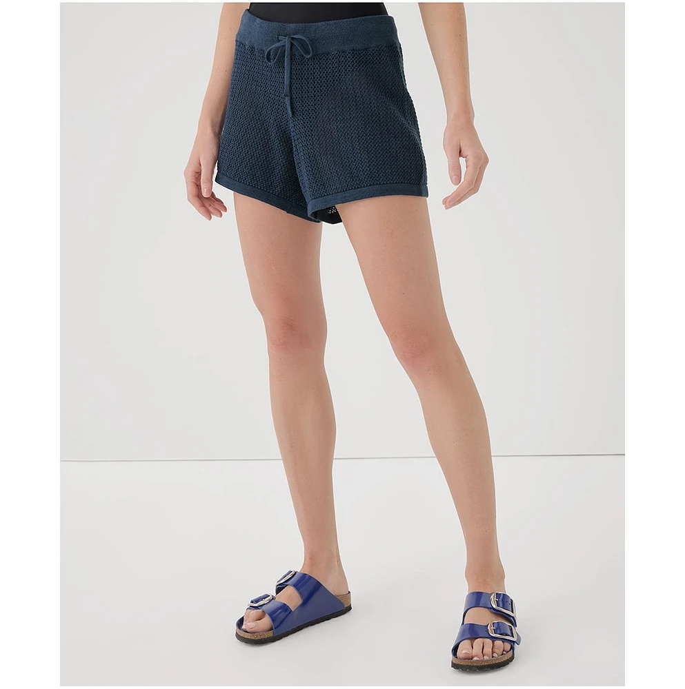 Pact Women's Organic Cotton Beachside Linen Crochet Short