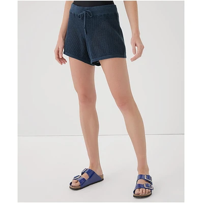 Pact Women's Organic Cotton Beachside Linen Crochet Short