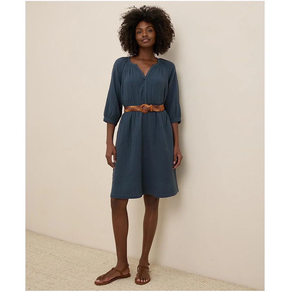 Pact Women's Organic Cotton Coastal Double Gauze Peasant Dress