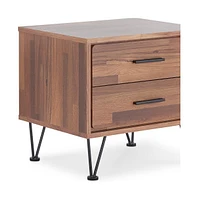 Metal Nightstand with Two Drawers – Stylish and Functional