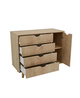 Solid Wood 4-Drawer Combo Dresser – Versatile Storage