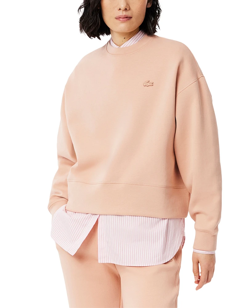 Lacoste Usa Women's Crewneck Logo Long-Sleeve Sweatshirt