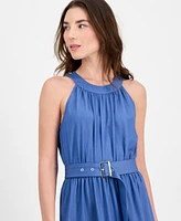 T Tahari Women's Tiered Fit & Flare Halter Maxi Dress