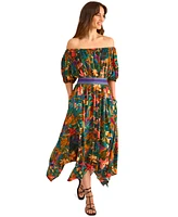 Vince Camuto Women's Printed Off-The-Shoulder Dress