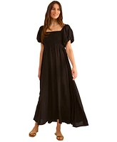 Vince Camuto Women's Smocked Empire-Waist Puffed-Sleeve Dress