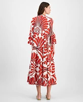 T Tahari Women's Printed Tiered Shift Dress