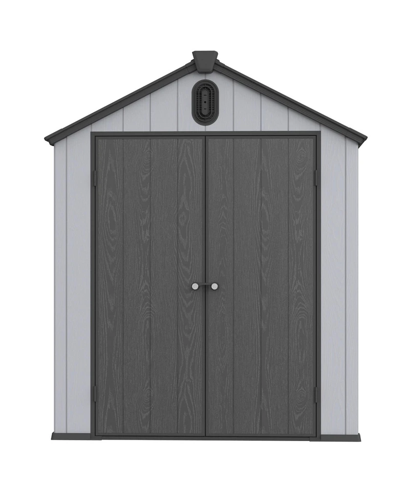 Mondawe 68Ft Resin Plastic Outdoor Storage Shed For Backyard Garden Big Spire Tool Storage