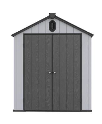 Mondawe 68Ft Resin Plastic Outdoor Storage Shed For Backyard Garden Big Spire Tool Storage