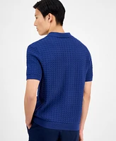 Alfani Men's Textured Sweater Polo Shirt, Exclusively at Macy's