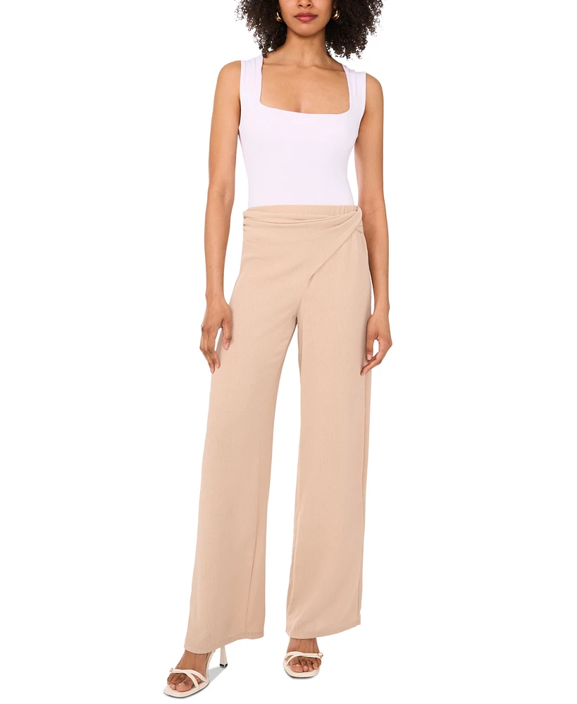 Sam & Jess Women's Pull-On Twist-Front Straight-Leg Pants
