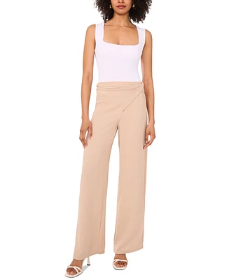 Sam & Jess Women's Pull-On Twist-Front Straight-Leg Pants