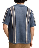 Lucky Brand Men's Short Sleeve Striped Button-Front Shirt