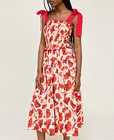 En Saison Women's Josie Smocked Printed Midi Dress