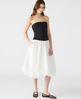 Steve Madden Women's Oliver Mixed-Media Bubble-Hem Dress