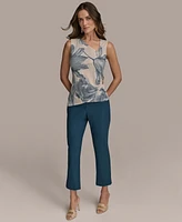 Donna Karan New York Women's Printed Asymmetric Sleeveless Top