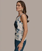 Donna Karan New York Women's Printed Twist-Strap Sleeveless Top