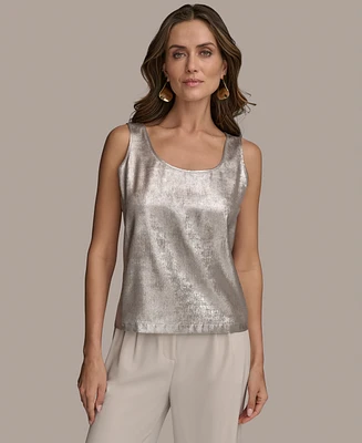Donna Karan New York Women's Metallic Scoop-Neck Tank Top
