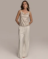 Donna Karan New York Women's Metallic Sequin Embellished Camisole, Regular & Petite