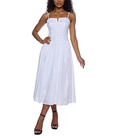 Alex & Sophia Juniors' Sleeveless Straight-Neckline Midi Dress