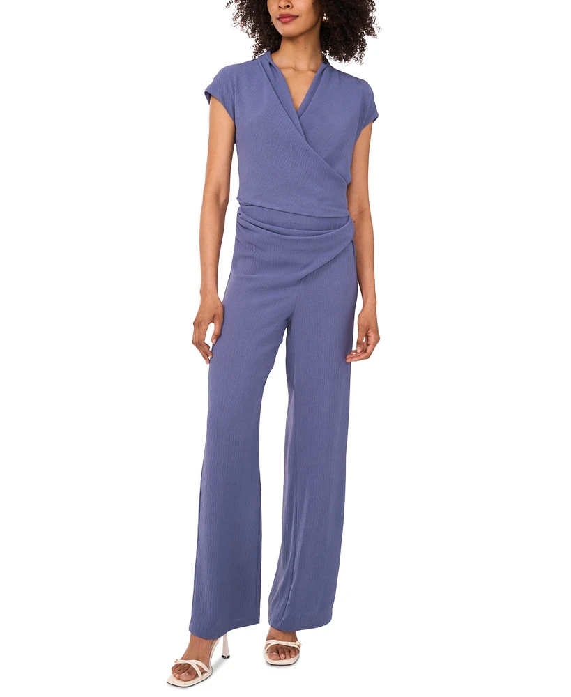 Sam & Jess Women's Solid-Color Wrap-Front Top