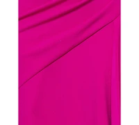 Betsy & Adam Women's Scuba Sleeveless Ruffled-Slit Dress