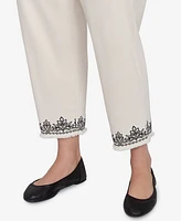 Alfred Dunner Plus Natural Instinct Classic Cuffed Medallion Pull On Ankle Pants