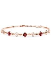 Lali Jewels Ruby (1/2 ct. t.w.) & Diamond (1/3 ct. t.w.) Bangle Bracelet in 14k Rose Gold