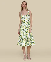 Avec Les Filles Women's Printed A-Line Midi Dress