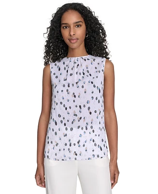 Calvin Klein Women's Printed Sleeveless Blouse