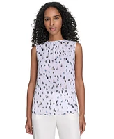 Calvin Klein Women's Printed Sleeveless Blouse