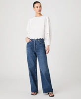 French Connection Women's Alissa Cotton Broiderie Long-Sleeve Top