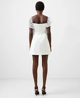 French Connection Women's Whisper Puff Organza-Sleeve Dress