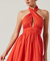 Astr the Label Women's Kalia Halter Keyhole Dress