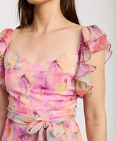 En Saison Women's Amari Ruffle Mini Dress