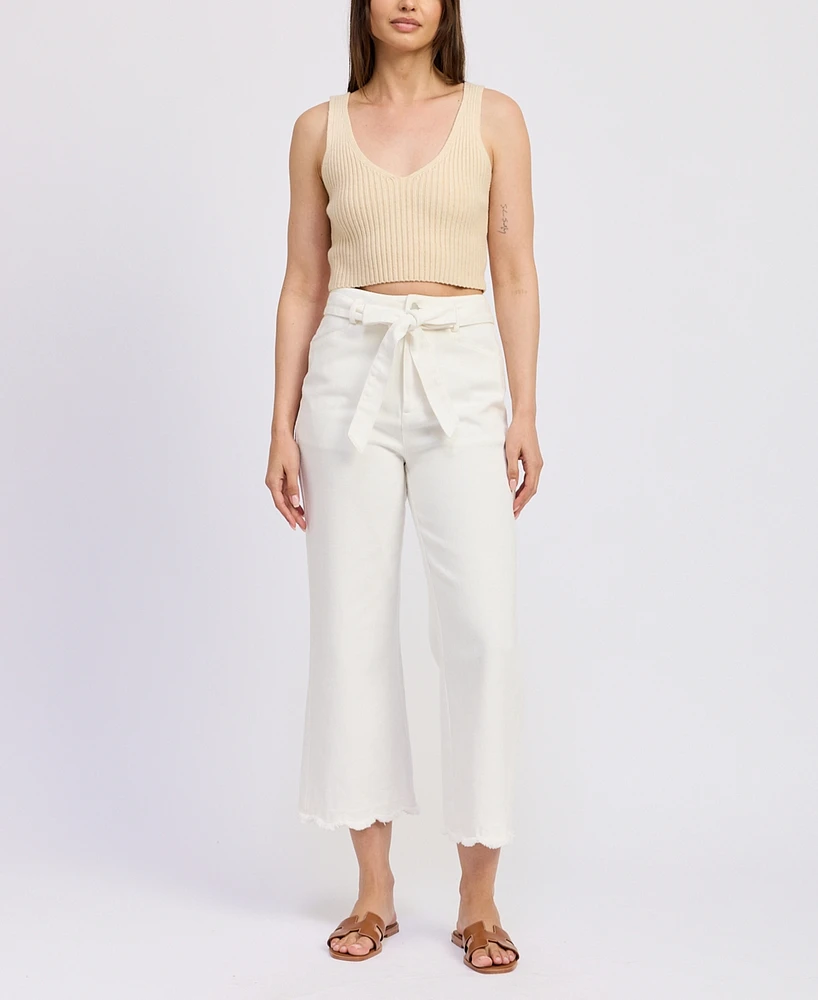 En Saison Women's Courtney Scallop-Hem Pants