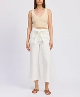 En Saison Women's Courtney Scallop-Hem Pants