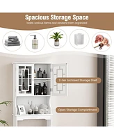 Gymax Bathroom Over The Toilet Space Saver Storage Cabinet Organizer Shelf
