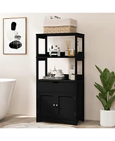 Gymax Bathroom Storage Cabinet w/Drawer Shelf Cupboard Floor