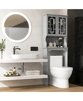 Gymax Bathroom Over The Toilet Space Saver Storage Cabinet Organizer Shelf