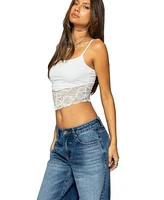 Edikted Women's Mylah Lacey Asymmetric Tank Top