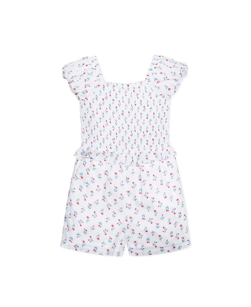Hope & Henry Toddler Girls Puff Sleeve Smocked Romper