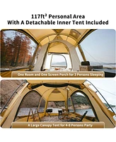 Naturehike Dune Hot Tent with Stove Jack, 2-3 Person Waterproof 4 Season Tent, Windproof Cold Weather Winter Tent
