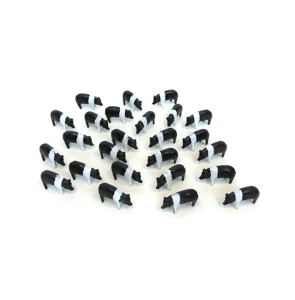 1/64th 25 pack of Black & White Pigs