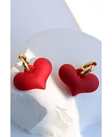 Chunky Heart Drop Earrings