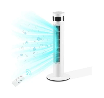 Antarctic Star Tower Fan Portable Electric Oscillating Fan Quiet Cooling Remote Control Standing Bladeless Floor Fans 3 Speeds Wind Modes Timer Bedroo