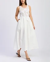 En Saison Women's Denver Mixed-Media Midi Dress
