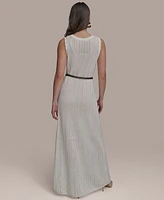 Donna Karan New York Women's Pointelle Knit Belted Dress