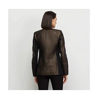 Carlisle Women's Brown Basketweave Leather Jacket Liza