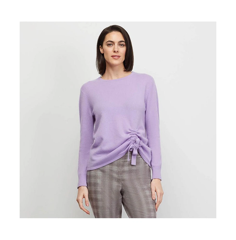 Carlisle Women's Lavender Shirred Cashmere Pullover Sweater Andromeda