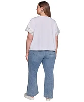 Karl Lagerfeld Paris Plus Cutout Knit Top